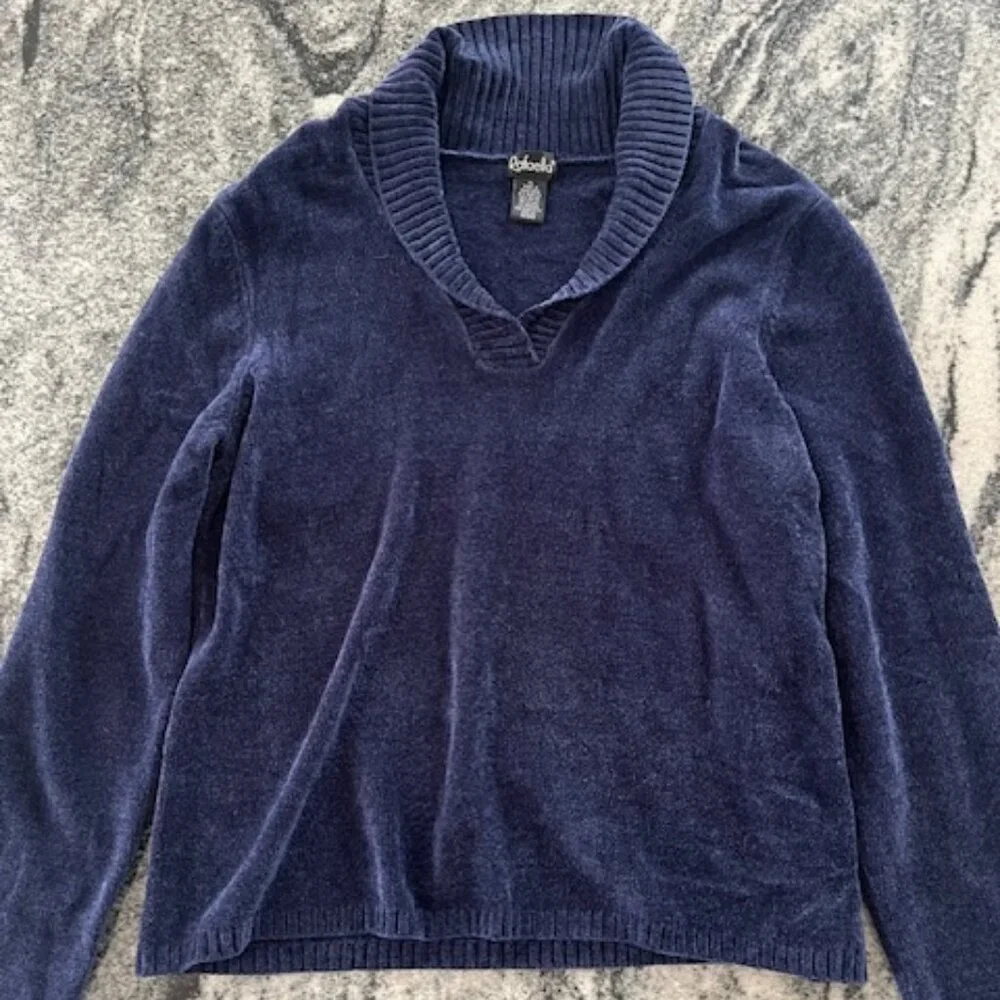 Navy‎ Blue RAFAELLA velour sweater